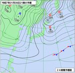 ９日午後９時の予想天気図（気象庁ホームページより）