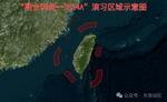 中国軍の東部戦区が５月、「微信（ウィーチャット）」公式アカウントで公開した台湾周辺などで始めた軍事演習の地図（共同）