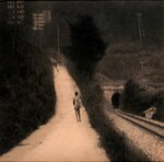 塩谷定好「トンネルのある風景」（１９３０年、２３・８×２４㌢、ゼラチン・シルバー・プリント）＝鳥取県立博物館提供