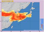 ２５日午前９時の黄砂予測図（気象庁ホームページより）