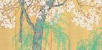 　木島櫻谷「柳桜図」（左隻）（大正６年〈１９１７〉　泉屋博古館東京蔵）（提供写真）