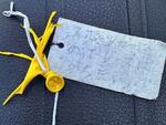 　黒田剛さんがＸ（旧ツイッター）に投稿した、岐阜市の小学生が紙に書き風船に付け飛ばした「夢」の写真（本人提供）