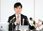 　記者会見する石丸伸二氏＝２６日午後、東京都港区