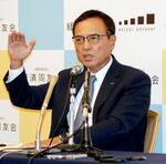 　記者会見する経済同友会の新浪剛史代表幹事＝２日午後、東京都千代田区