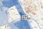 新たに最大深のポイントが見つかった湖沼図の一部（国土地理院より）