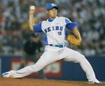 　西武時代の松坂大輔の投球フォーム＝２００６年８月、千葉マリンスタジアム