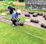 芝生の出荷作業を行うスタッフ