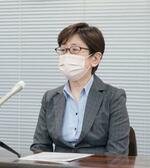 　記者会見する神奈川県立精神医療センターの田口寿子所長＝９日午後、神奈川県庁