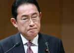 　２６日、東京都内の講演で厳しい表情を見せる岸田首相（代表撮影）