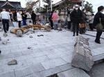　地震で鳥居が倒壊するなどした金沢市の大野日吉神社＝１日午後４時５０分ごろ