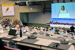　「水銀に関する水俣条約」の第５回締約国会議の会場＝３日、ジュネーブ（共同）