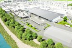 ２０２６年２月末までの完成を目指す鳥取市公設地方卸売市場のイメージ図（鳥取市提供）