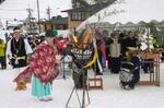 　鳥取県大山町の「だいせんホワイトリゾート」で行われた安全祈願祭＝２１日午前