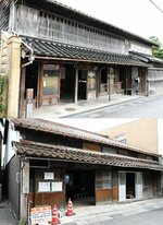 宿泊施設として改修される小川家住宅（上）＝倉吉市河原町＝と旧高多家住宅＝同。観光振興と併せて新たな文化財保護の手法としても注目される