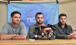 　記者会見するイスラム組織ハマスに襲撃された音楽フェスティバルの主催団体メンバー＝１１日、イスラエル中部スドットヤム（共同）