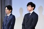 　記者会見に臨むジャニーズ事務所社長の東山紀之氏（右）と井ノ原快彦氏＝２日、東京都内のホテル