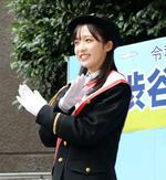 　警視庁渋谷署の一日署長に就任し、飲酒運転の防止を呼びかける「ＡＫＢ４８」の小栗有以さん＝２０日
