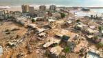 　大洪水で壊滅的被害のあったリビア東部デルナの市街地＝１２日（現地市民提供、共同）