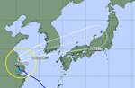 ２０日正午現在の台風１４号の進路予報図（気象庁ホームページより）