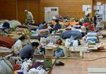 　石川県穴水町の避難所。避難先で低体温症に陥る人は少なくない＝１月