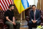 　米議会を訪問したウクライナのゼレンスキー大統領＝１０日、ワシントン（ゲッティ＝共同）