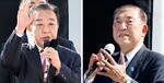 　有権者に支持を訴える自民党総裁の石破首相（右）と立憲民主党の野田代表＝２１日