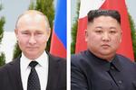 　ロシアのプーチン大統領、北朝鮮の金正恩朝鮮労働党総書記（いずれも朝鮮通信＝共同）