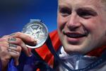 　競泳男子１００ｍ平泳ぎで銀メダルを獲得したアダム・ピーティ＝２８日、パリ（ロイター＝共同）
