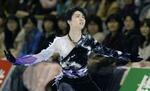 　２０１４年４月の名古屋フィギュアスケートフェスティバルで演技する羽生結弦＝名古屋市ガイシプラザ