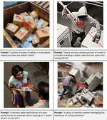 　ゴミ箱に捨てられた投票用紙など生成ＡＩによって作られた選挙の信頼性を失わせる画像＝ＣＣＤＨ提供・共同