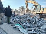 　３日、イラク・カイムで、米軍による空爆で大破した民兵組織の施設（人民動員隊・ＰＭＦ提供、ゲッティ＝共同）